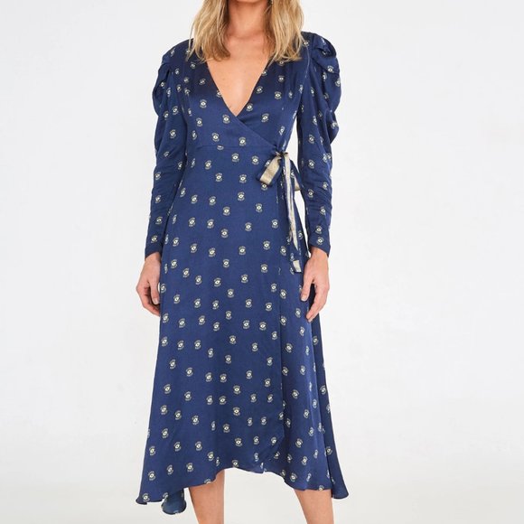 FARM Rio Dresses & Skirts - Anthro FARM Rio Wink Wink Wrap Midi Dress--NWT!